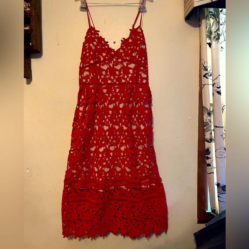 Elegant Red Lace Dress